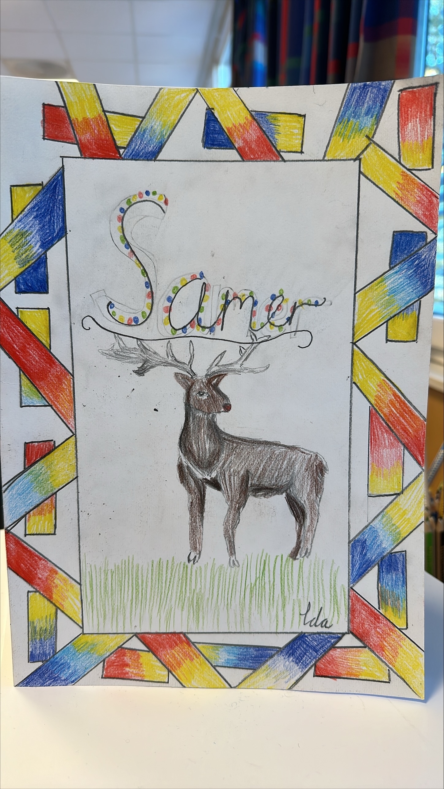 En tegning av en rein