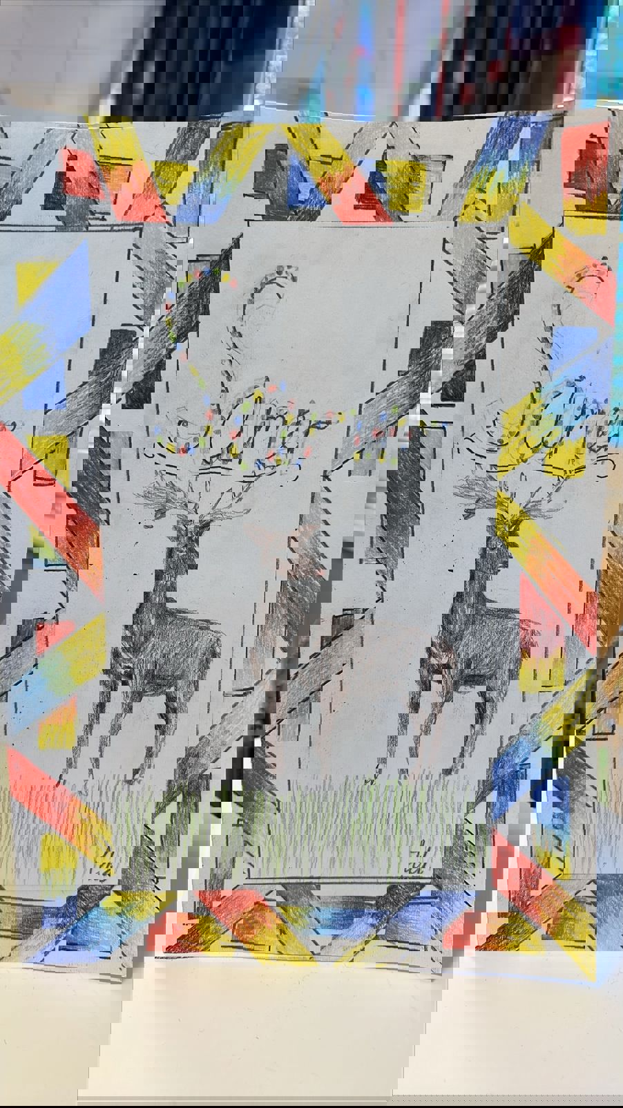 Foto: Line Schibstad En tegning av en rein