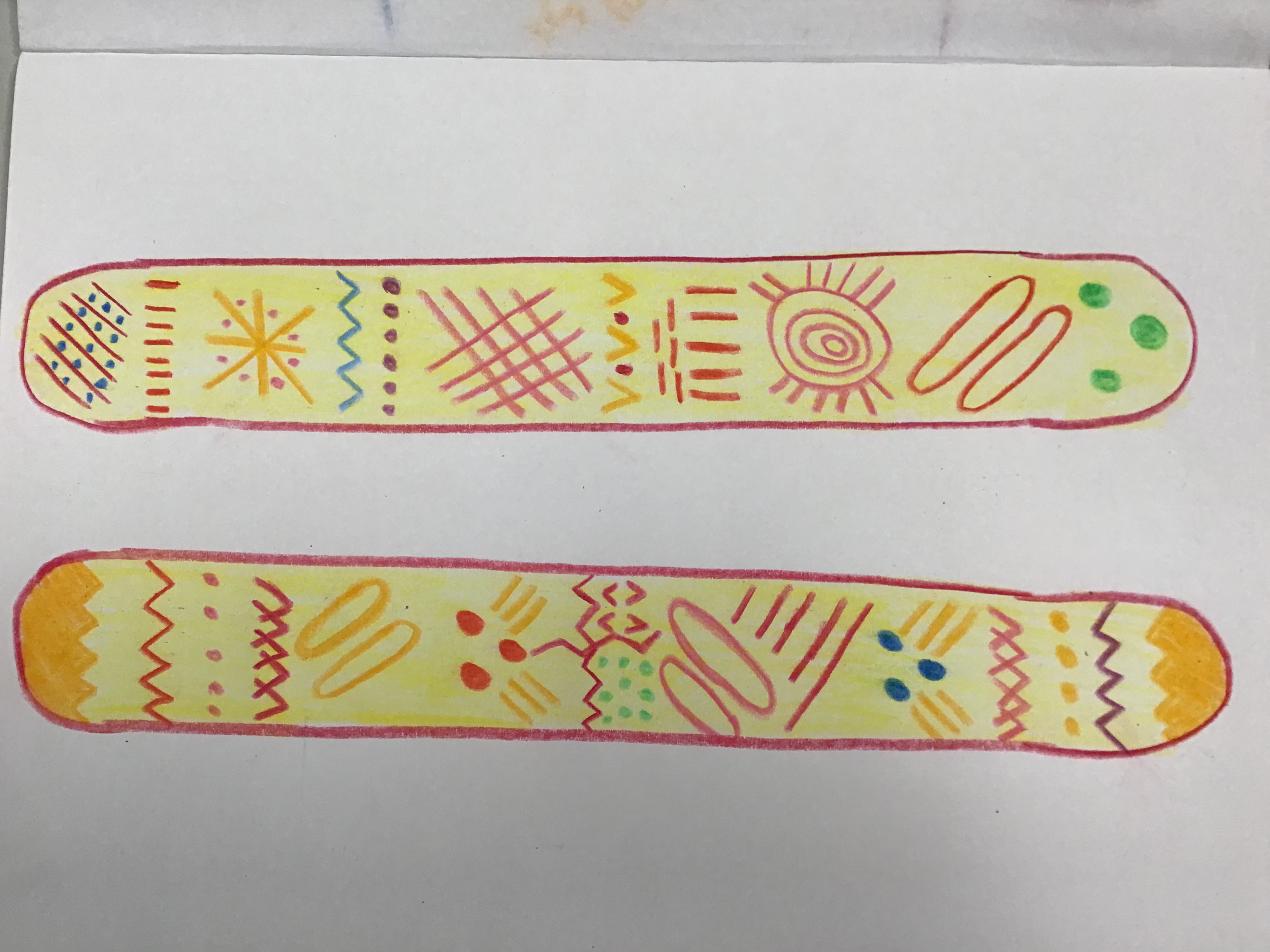 arbeidstegning til rytmepinner